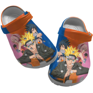 Classic Graphic Design Naruto Anime Slippers, Naruto Clogs Shoes, Japanese Anime Clog Shoes, Gift For Anime Fans