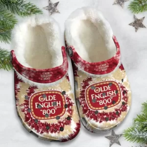 Olde English 800 Tie Dye Pattern Fleece Clogs, Warm Fleece Clogs For Winter, Unisex Fleece Lined Clogs