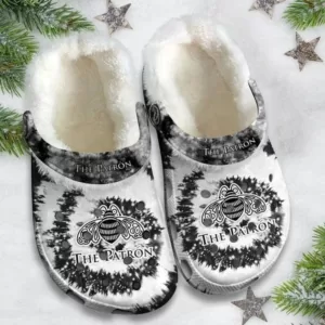 The Patron Silver Beer Tie Dye Fleece Clogs, Warm Fleece Clogs For Winter, Unisex Fleece Lined Clogs