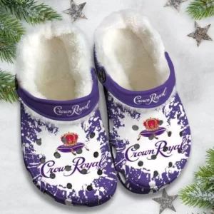 Crown Royal Whisky Tie Dye Pattern Fleece Clogs