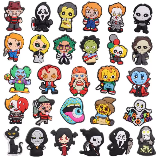 Scary Movie Characters Clogs Charms, Halloween Clogs Jibbitz