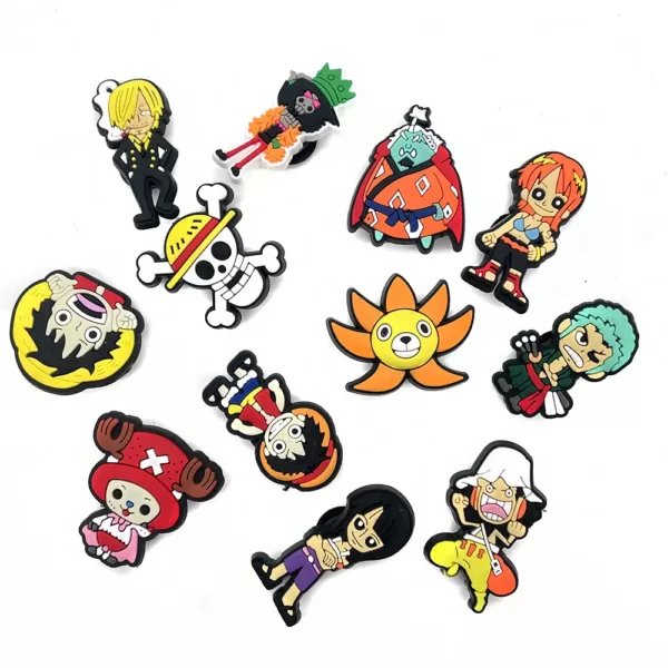 One Piece Anime Crocs Charms, PVC Material Monkey D.Luffy, Zoronoa, Brook, Cute Chopper Crocs Charms