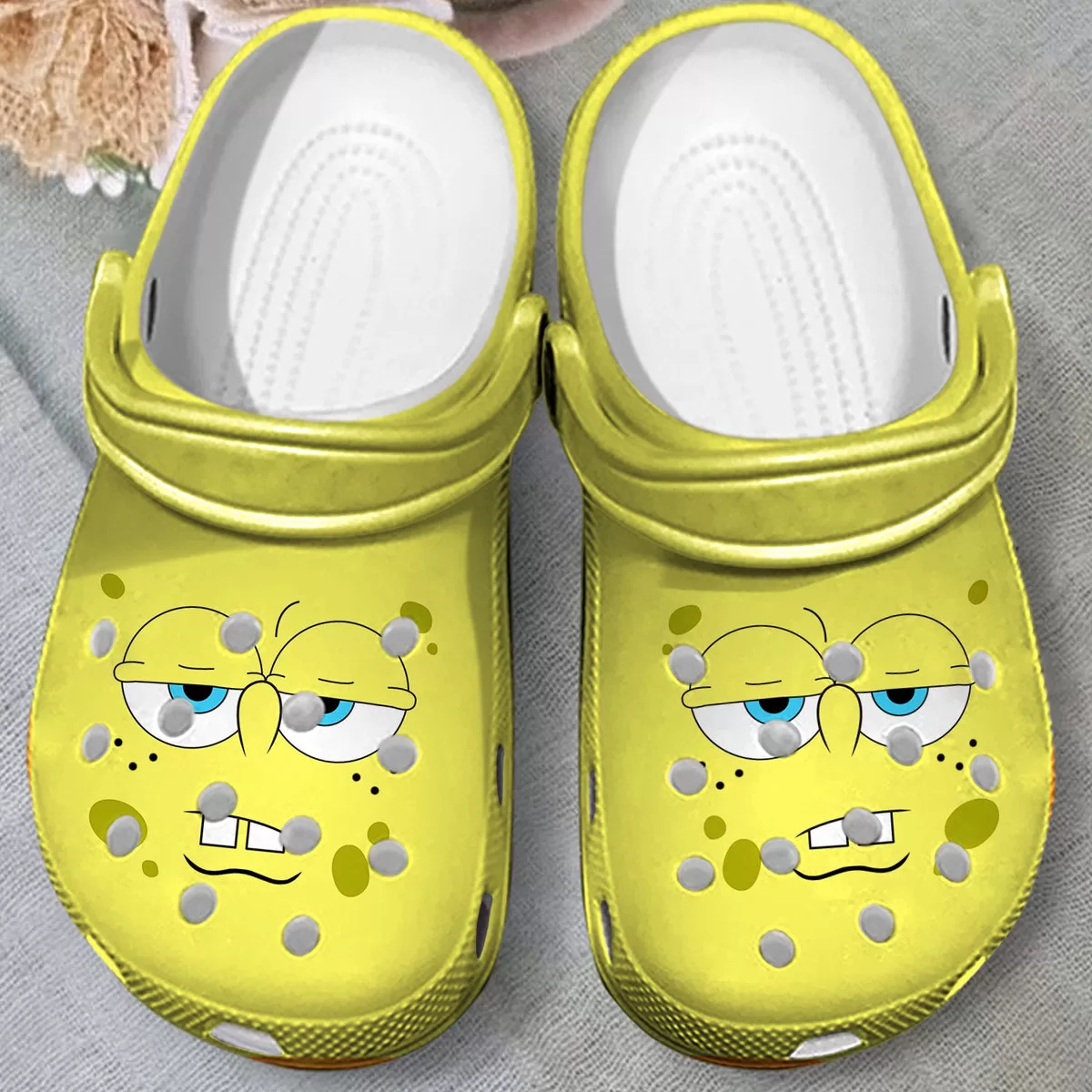 Funny Spongebob Squarepants Face Crocs - Design by Crocodile