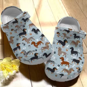 Lovely Dachshund Pattern Clogs