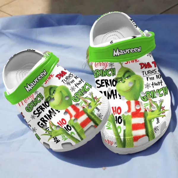 Personalized Funny Grinch Christmas Crocs Slippers