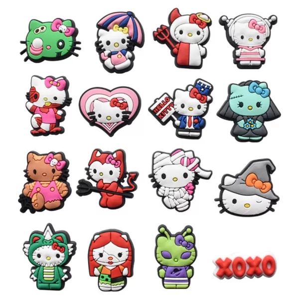 Cute Hello Kitty Crocs Charms, PVC Material Hello Kitty Jibbitz, Cartoon Crocs Charms