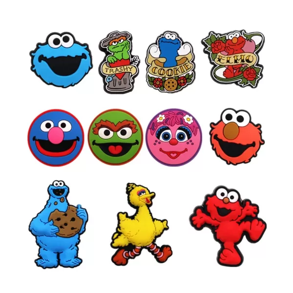 Hot Sale Sesame Street Crocs Charms, PVC Material Funny Muppets, Cookies Monster Crocs Charms