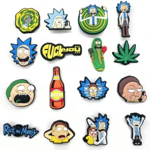 Rick And Morty Clogs Charms, PVC Material Rick & Morty, Cartoon Clogs Charms