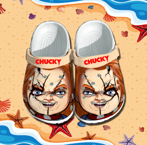 Smiling Chucky Doll Face Clogs