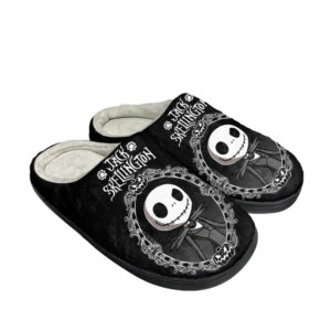 Cute Jack Skellington Black House Slippers