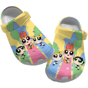 Cute Power Puff Girls Cartoon Art Clogs