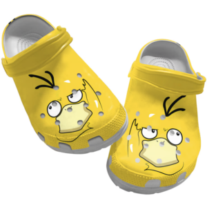 Funny Pokemon Psyduck Yellow Print Clogs