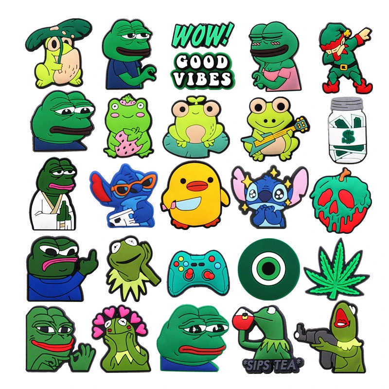 Funny Frog Memes, Kermit The Frog Jibbitz, Yellow Duck Crocs Charms,  Cannabis Crocs Charms, Cute Crocs Charms - Design by Crocodile