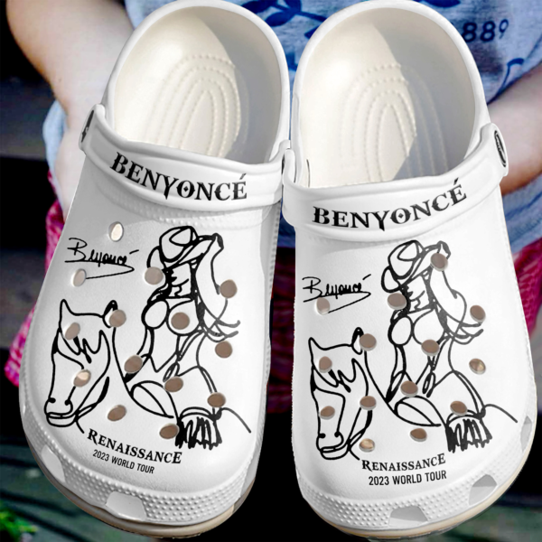 Beyonce Singer Music White Clogs Shoes For Men & Women
