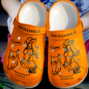 Beyonce Singer Music Orange Clogs Shoes For Men & Women