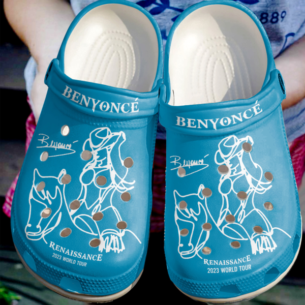 Beyonce Singer Music Blue Clogs Shoes For Men & Women