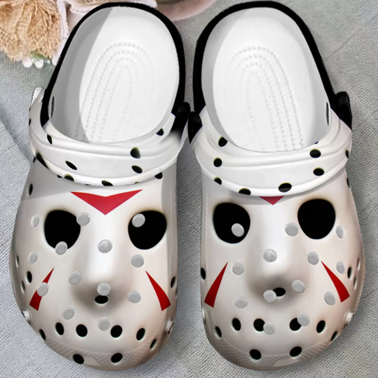 Scary Jason Voorhees White Face Halloween Crocs GK9