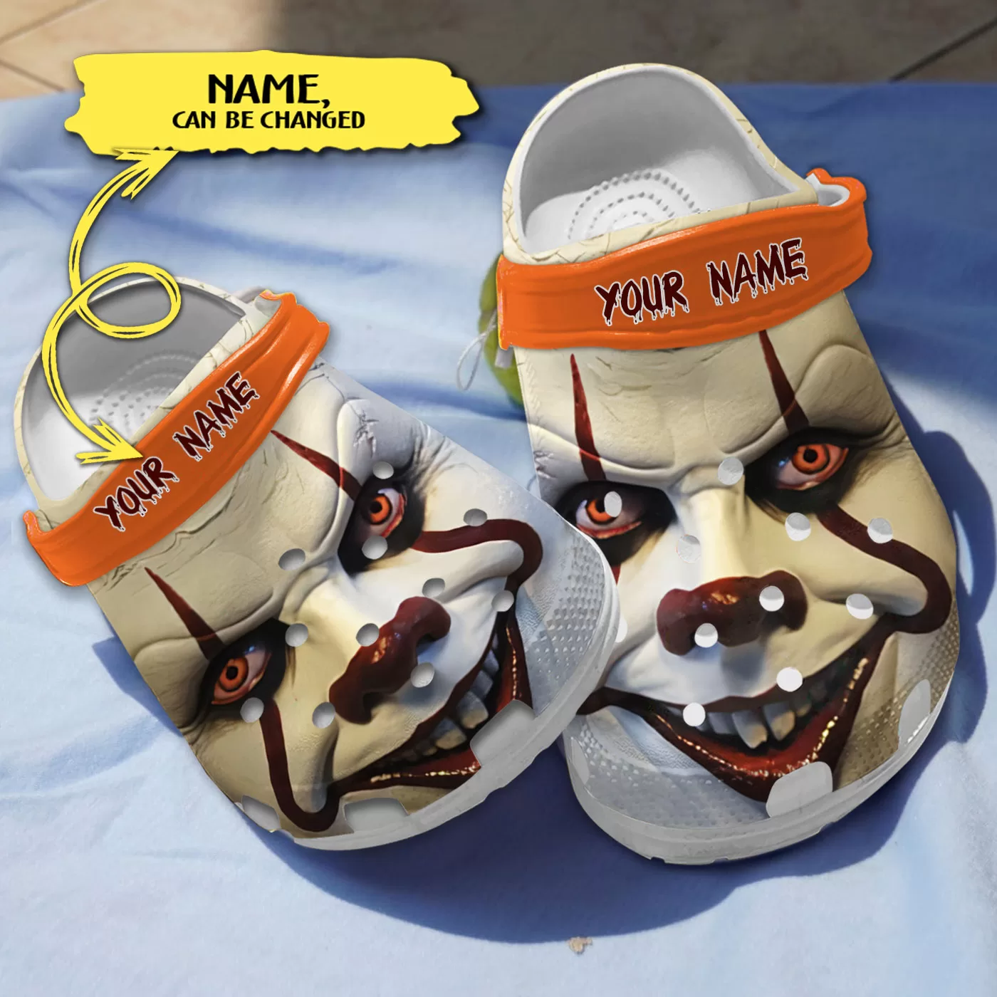 Scary Pennywise's Face Horror Characters Custom Name Crocs