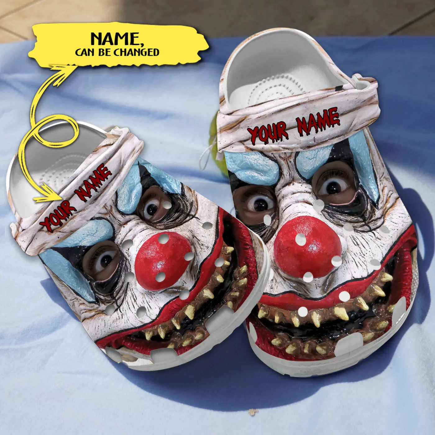 Scary Kinky Clown's Face Horror Characters Custom Name Crocs