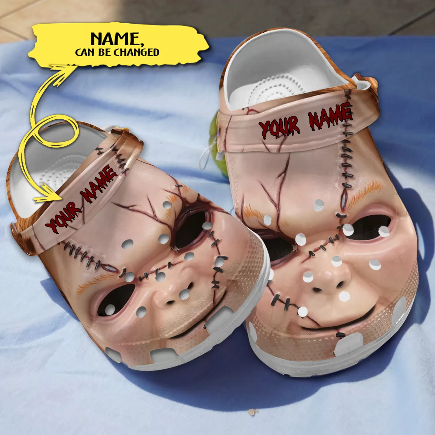 Scary Chucky's Face Horror Characters Custom Name Crocs