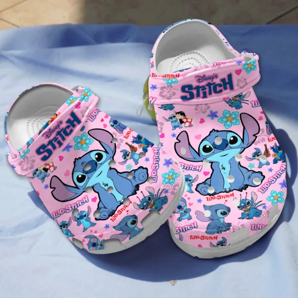 Disney Lilo & Stitch Floral Pink Crocs Shoes