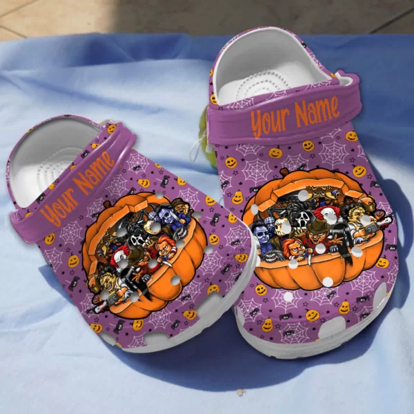 Personalized Horror Movie Character Spider Webs Halloween Crocs
