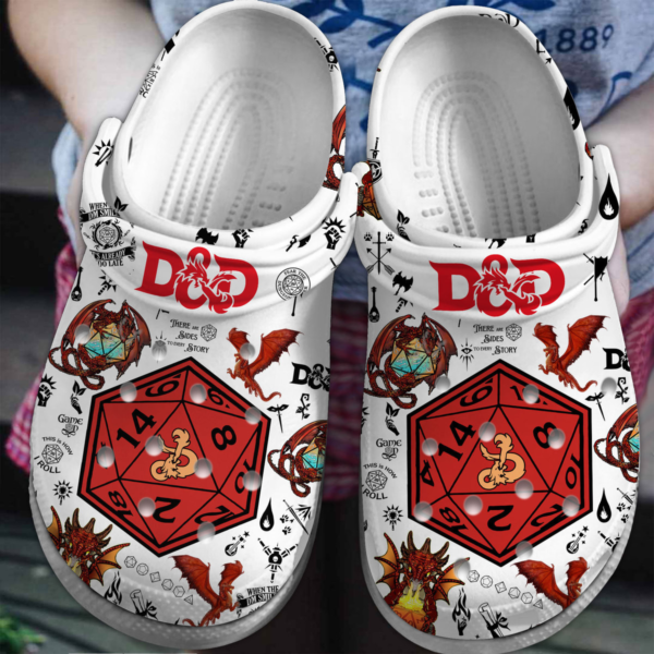 Dungeons And Dragons Red Pattern Crocs