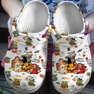 Happy Halloween Baby Yoda Star Wars Clogs