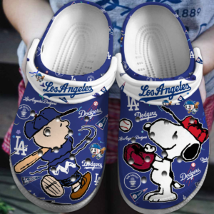 Love Los Angeles Baseball Team Snoopy Blue Clogs