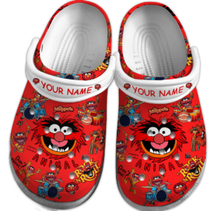 Funny The Animal Muppet Elmo Red Clogs