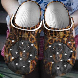 Cute Dachshund Leopard Pattern Clogs