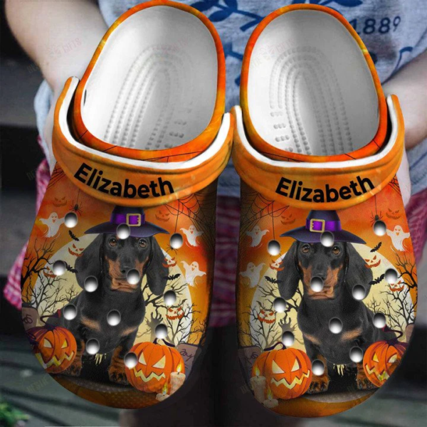 Personalized The Wizard Dachshund Halloween Clogs