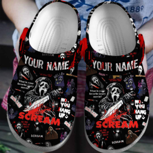 SCREAM Ghost Face Halloween Black Clogs