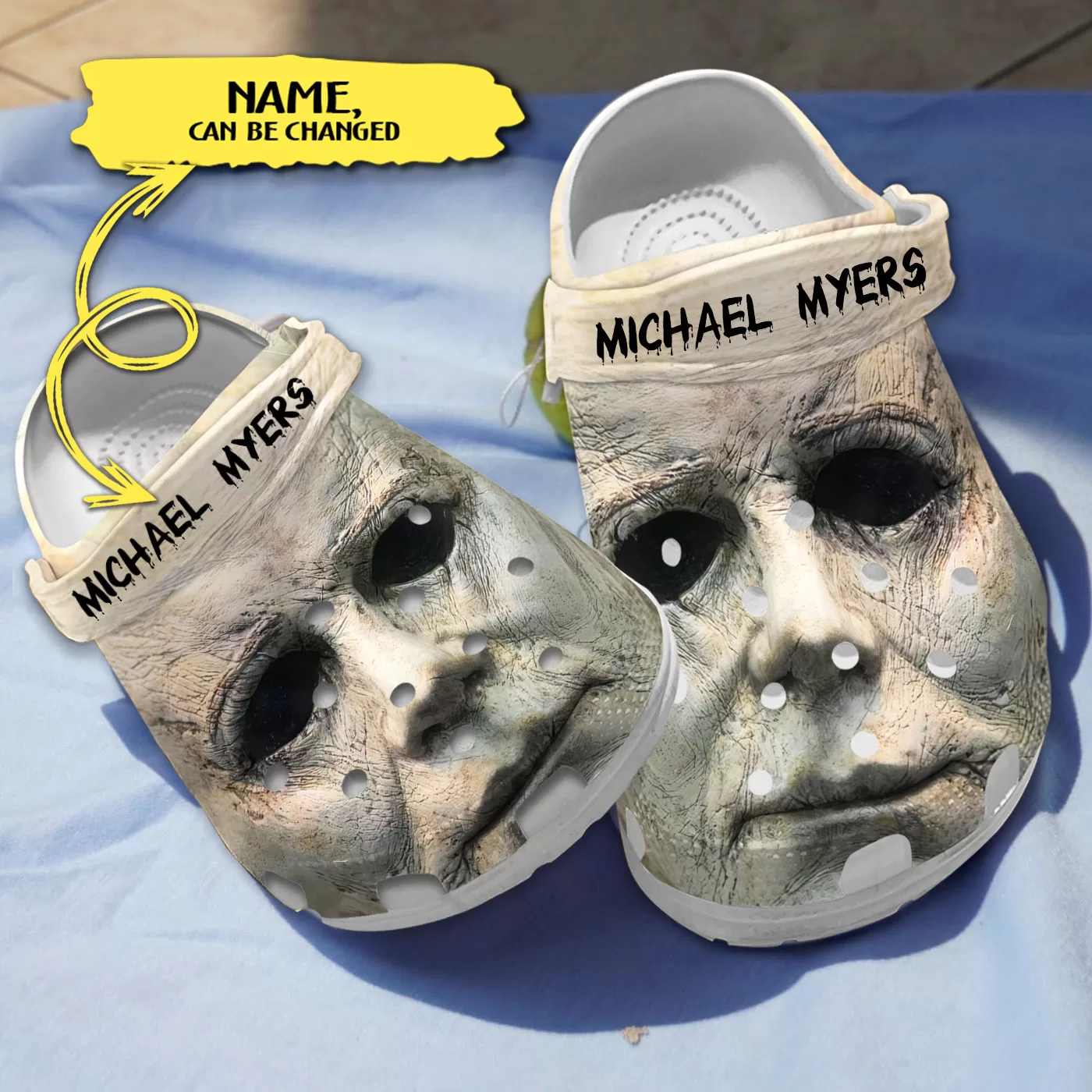 Horror MYERS’s Face Custom Name Crocs