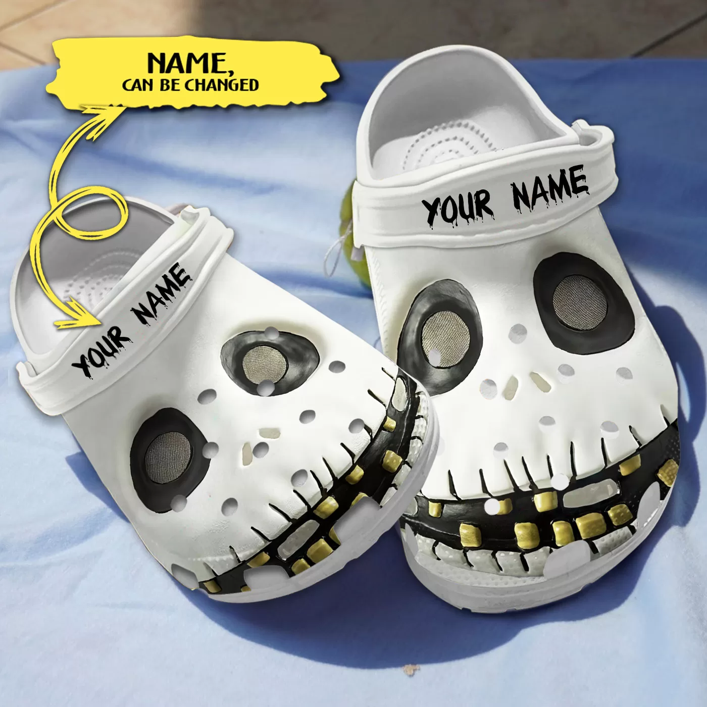 Horror Jack Skellington's Face Custom Name Crocs