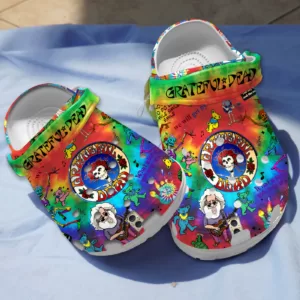 Water-resistant Grateful Dead Band Colorful Tie Dye Pattern Clogs