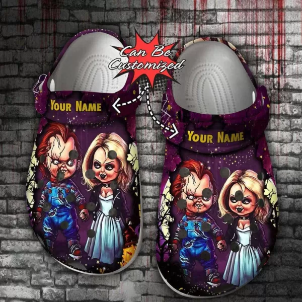 Personalized Horror Chucky Doll And His Bride Crocs
