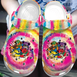 Bears Love Music Grateful Dead Music Band Tie Dye Clogs