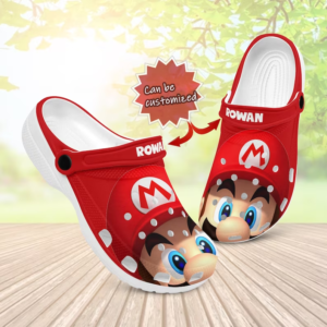 Funny Super Mario Face Red Clogs