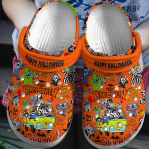 Happy Halloween Stitch Cosplay Scarry Villains Orange Clogs