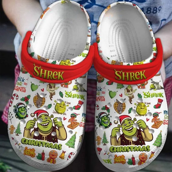 Comfortable And Funny Crocs Shrek Christmas Clogs, Perfect For Crocs For Kids And Adults