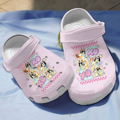 Comfortable Bluey XOXO Valentine Clogs For Kids & Adults