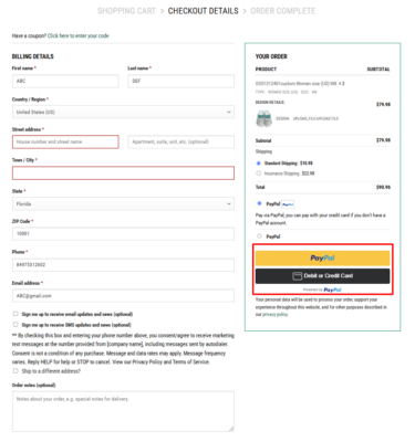 Fill your extract information & Choose payment method to complete the order