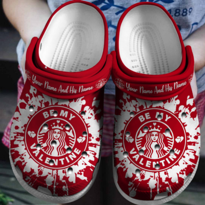 Personalized Be My Valentine Starbucks Coffee Love Red Clogs