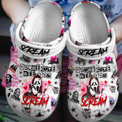 Non-slip And Durable You’re Cute When You Scream Ghostface Valentines Day Clogs