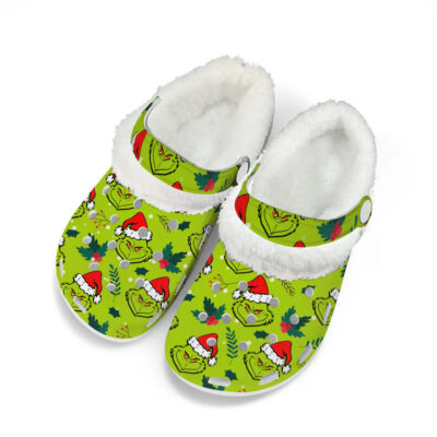  Cozy And Comfortable Grinch Christmas Fleece Clogs, Perfect Shoes For Winter