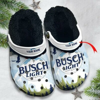  Personalized Bucsh Light Beer Fleece Clogs, Cozy Fleece Clogs For Winter