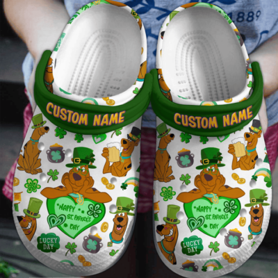 personalized-cute-cooby-doo-st.patricks-day-clogs-iko41