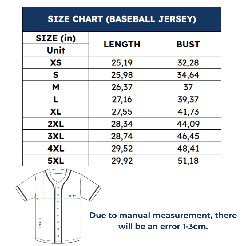 baseball jersey sizechart-designbycrocodile