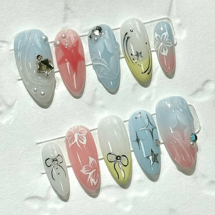 Colorful Y2K Cute Design Nail Box Set
